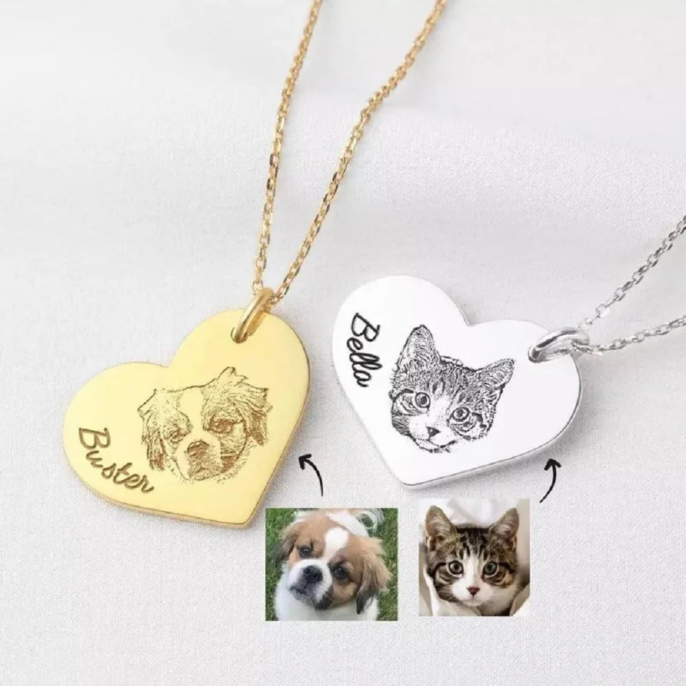 Heart-Shaped Pet Photo Necklace