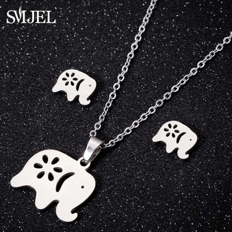 Stainless Steel Paw Necklace & Earring Set