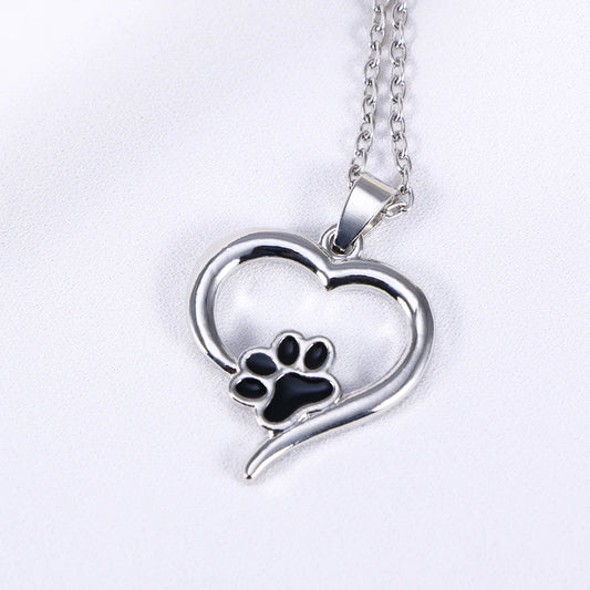 Pet Puppy Necklace Heart-shaped Pendant Pet Cat Dog Necklace Dog Pendant Necklace pet necklace cat necklace