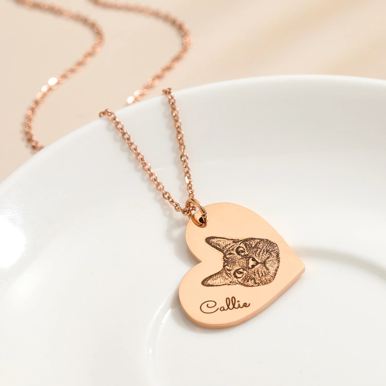 Heart-Shaped Pet Photo Necklace