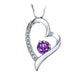 Purple Zircon Heart Pendant Necklace