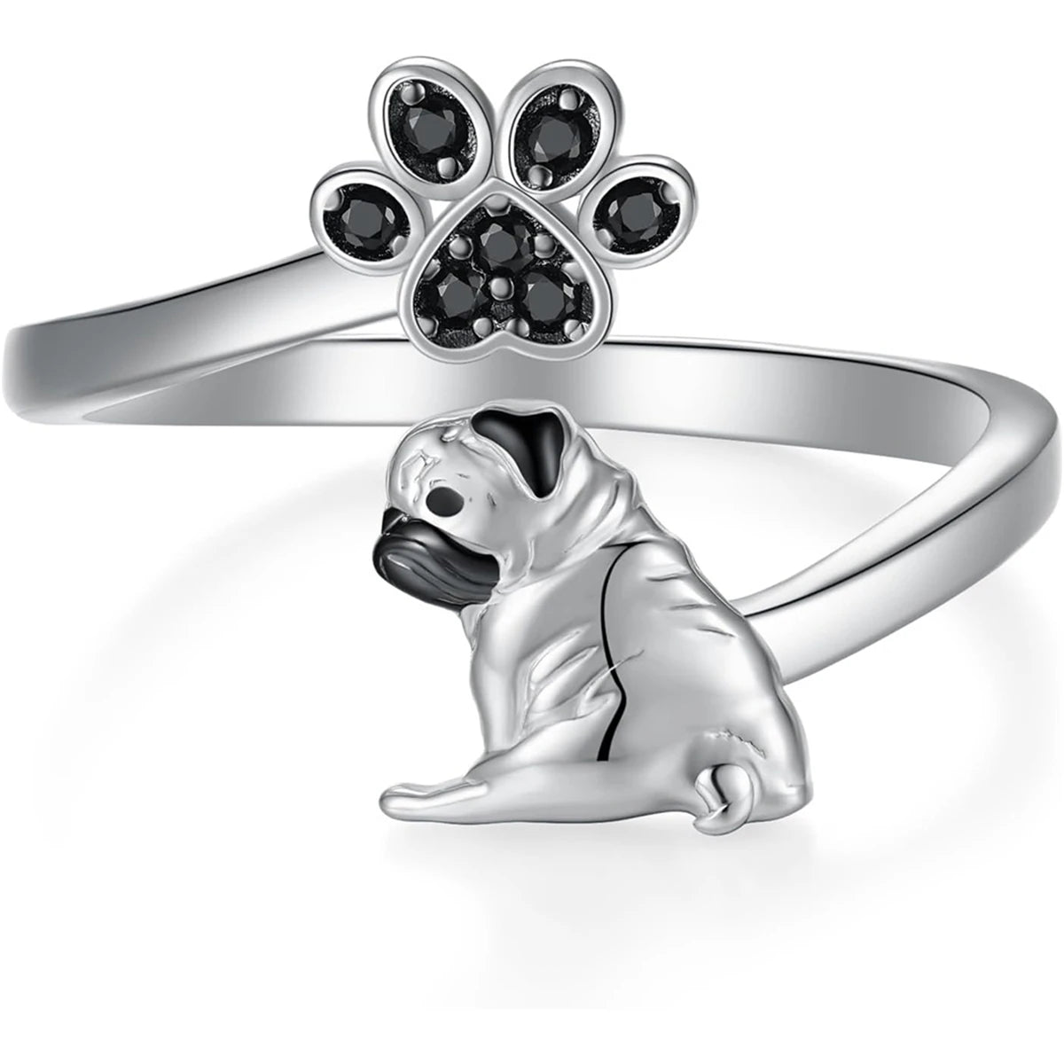 Pug Hug Paw Ring