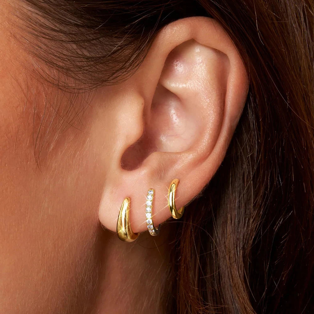 14K Gold Plated Copper Earrings Set for Women